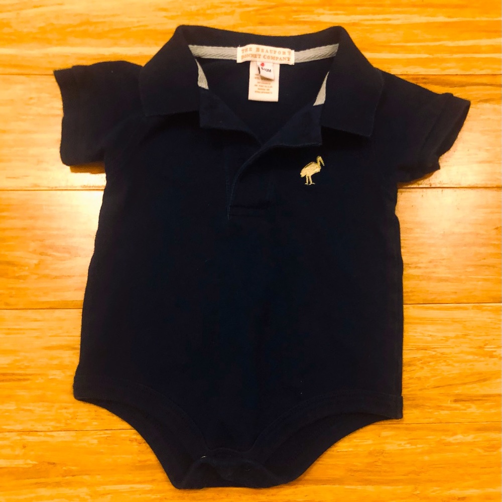 TBBC Boys Navy Nantucket Onsie Polo 6-12 months